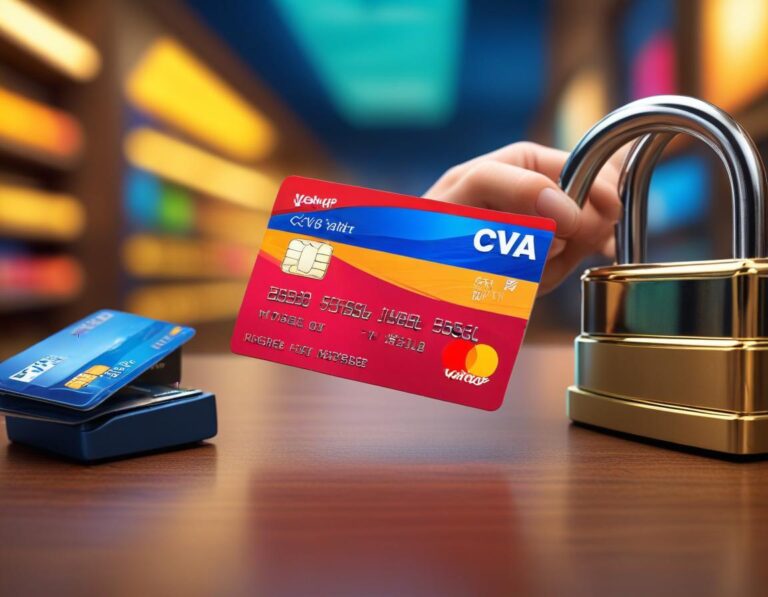 บัตรเครดิต บน แล็ปท็อป ระหว่าง ชำระ ออนไลน์ มี โล่ดิจิทัล ปกป้อง CVV เบลอ